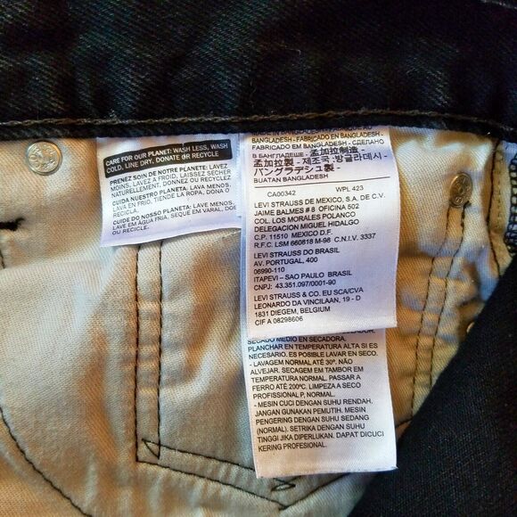 Levi’s 505 Men’s Straight Leg Black Denim Jeans 38x28 - Picture 5 of 6